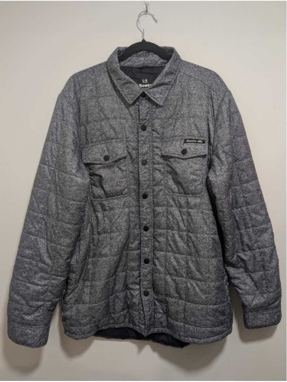Roots | Quilted Shacket In Salt & Pepper